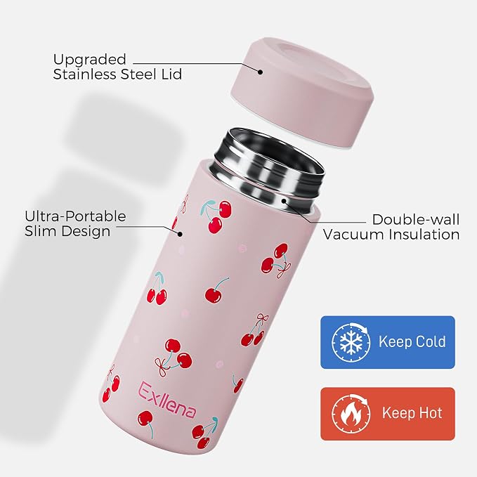 【Upgraded】Exllena Small Insulated Water Bottle 8 oz/250ml– Mini Insulated Water - Image 3