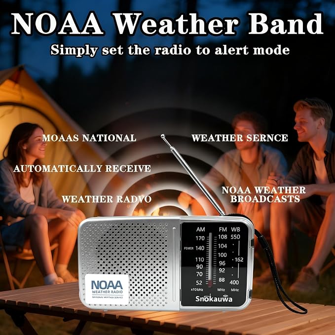 Portable AM FM Transistor Radio Battery Operated, NOAA Weather Radio - Image 3