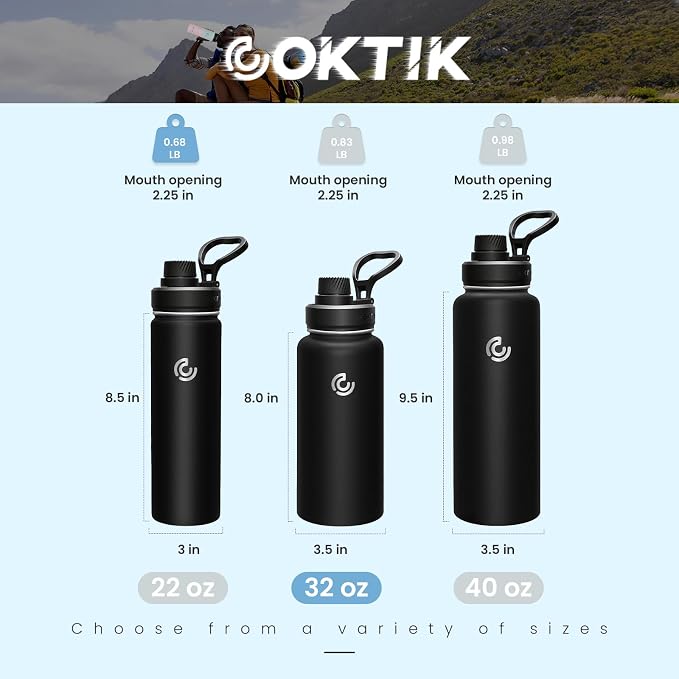 Sports Water Bottle 32oz, Insulated Water Bottle - Image 2