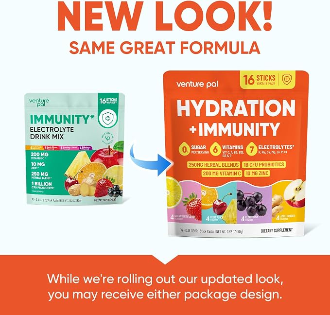 Venture Pal 2-in-1 Hydration + Immune Electrolytes Powder Packets - Image 9