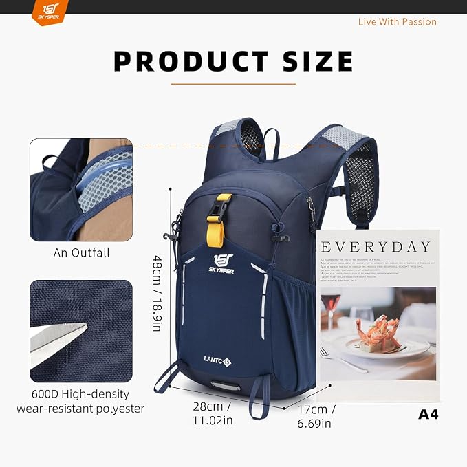 SKYSPER Small Hiking Backpack - 25L Travel Daypack Lightweight Bag Water - Image 5