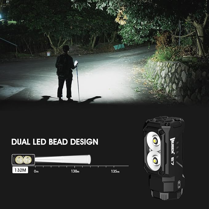 WUBEN E7 EDC Flashlight, 1800 Rechargeable Lumens Mini Flashlight, Super Bright - Image 4