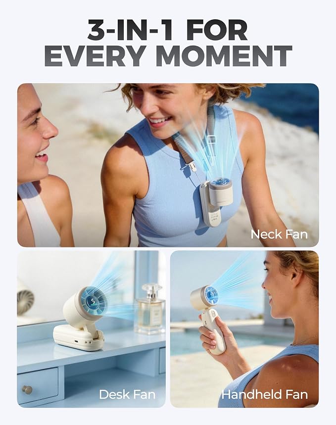 Diveblues Handheld Fan, 30ft/s Mini Portable Turbo Fan, 4000mAh Personal Fan - Image 5