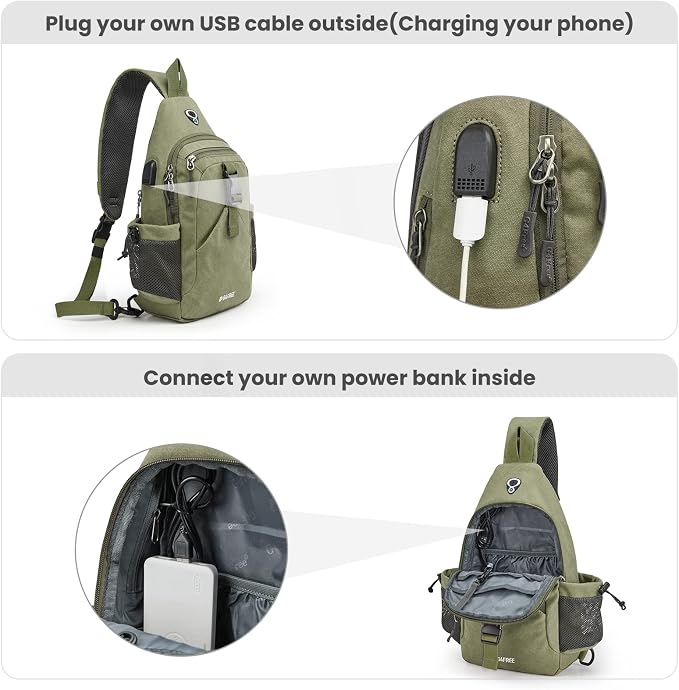G4Free Canvas Sling Bag Crossbody Backpack - Image 4