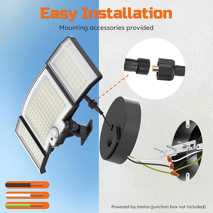 CLAONER 20W 3000LM LED Security Motion Sensor Outdoor Floodlights, 6500K - Image 7