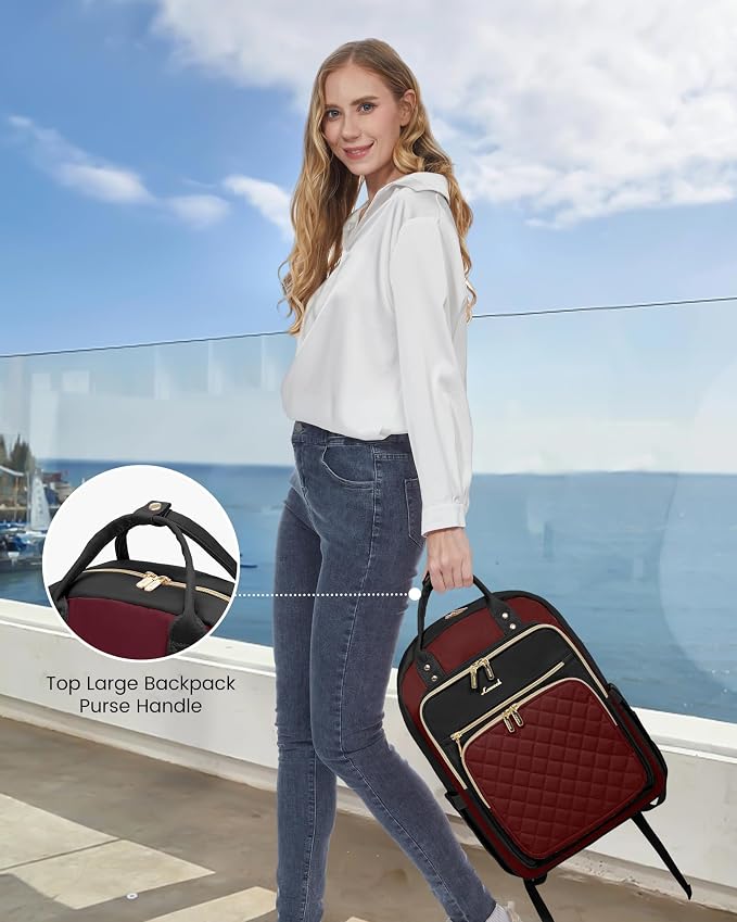 LOVEVOOK Laptop Backpack Purse for Women, 15.6" Laptop Bag for Travel - Image 5