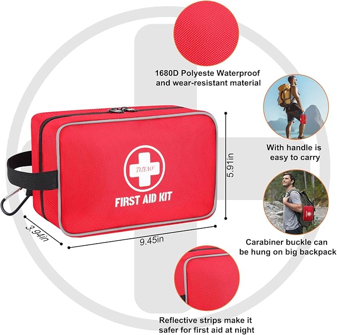 330 Piece First Aid Kit, Premium Waterproof Compact Trauma Medical Kits - Image 3