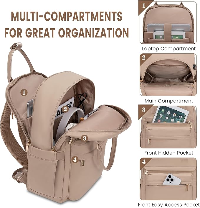LOVEVOOK Laptop Backpack for Women 15.6 Inch Laptop Bag - Image 2
