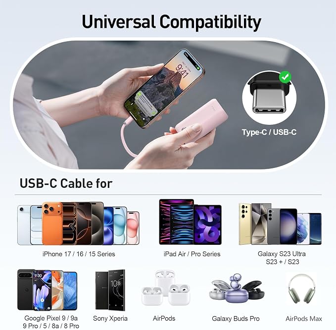 iWALK Mini Portable Charger 10, 22.5W USB-C Fast Charging Power Bank - Image 5