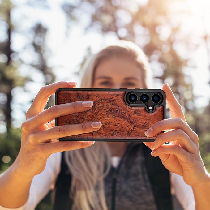 Carveit Wood Case for Galaxy S24 Plus Case Shockproof Protective Cover Unique - Image 7