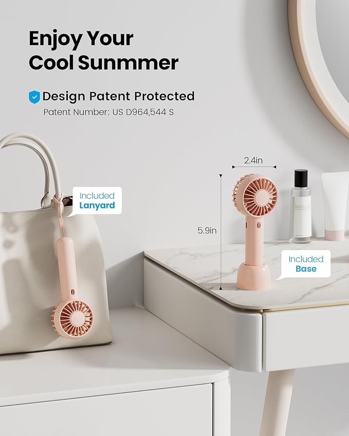 Gaiatop Mini Portable Fan, Small and Powerful, Cute Design 3 Speed Personal - Image 2