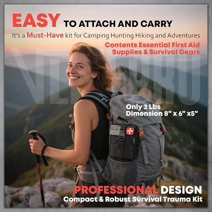 242 Piece First Aid & Survival Kit – Molle Pouch IFAK, 1000D Nylon, Color-Coded - Image 7