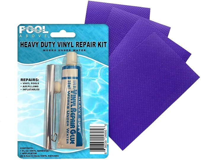 Heavy Duty Vinyl Repair Patch Kit | Vinyl Cement Adhesive Glue and Colored by PoolAbove