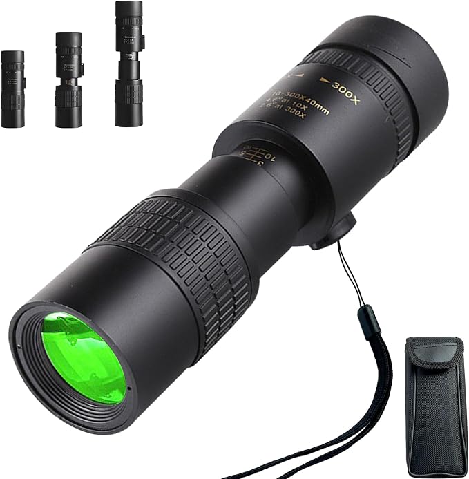 10-300x40 Monoculars for Adults High Powered – Zoom Monocular Telescope by Belmeri