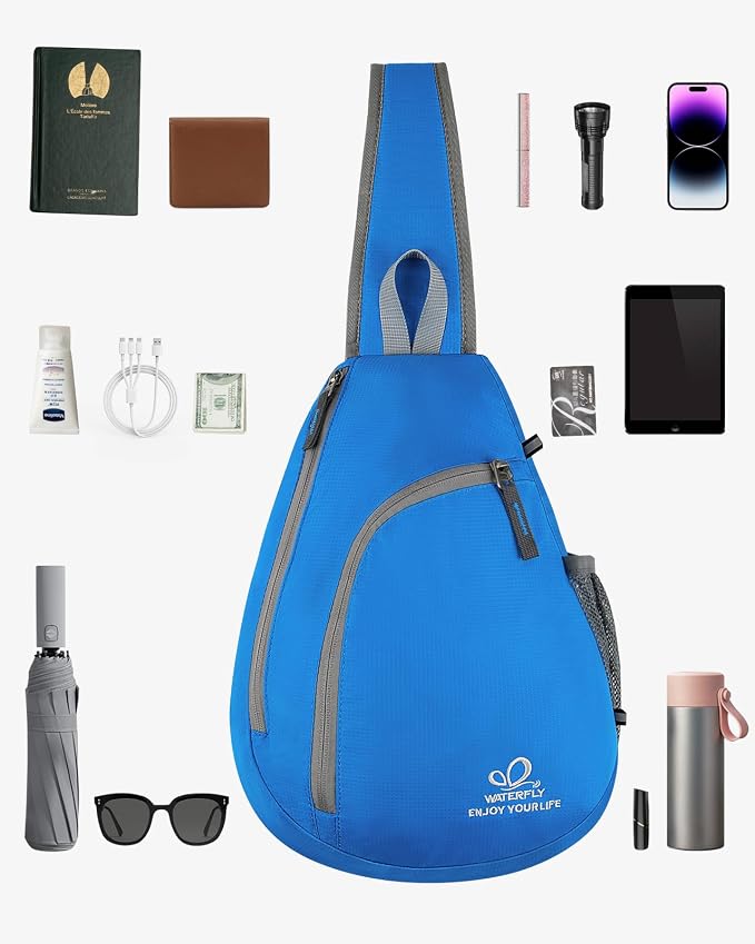 WATERFLY Crossbody Sling Bag Small Water Resistant Backpack Lightweight - Image 6