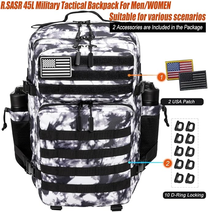 45L Tactical Backpack for Men Women, Military Assault Pack - Image 2