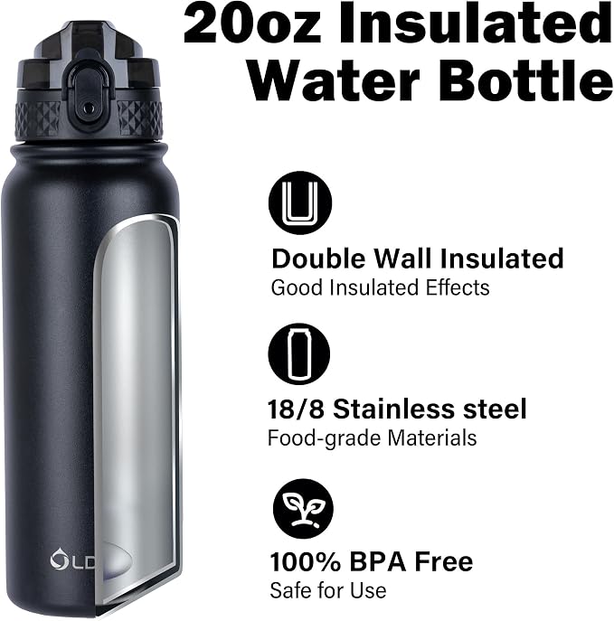 Oldley Insulated Water Bottle 20oz Water Bottles - Image 4