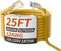 PlugSaf 25ft 12/3 Gauge Outdoor Extension Cord Waterproof by PlugSaf