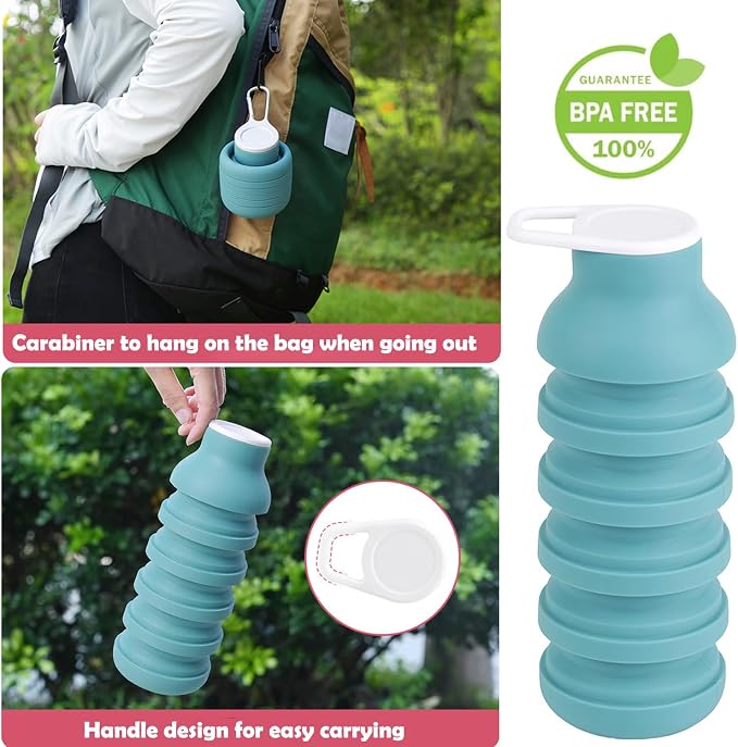 Collapsible Silicone Water Bottle – Foldable Travel Water Bottle Leakproof - Image 6