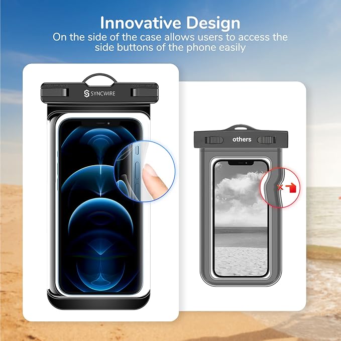SYNCWIRE [2-Pack Waterproof Case IPX8 Universal Waterproof Phone Pouch Dry Bag - Image 3
