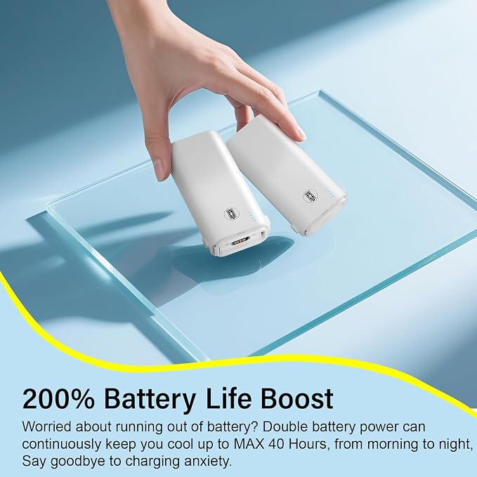 HandFan 10400mAh Portable Hand held Fan, 40Hrs Long-Lasted Hand Fan Rechargeable - Image 2