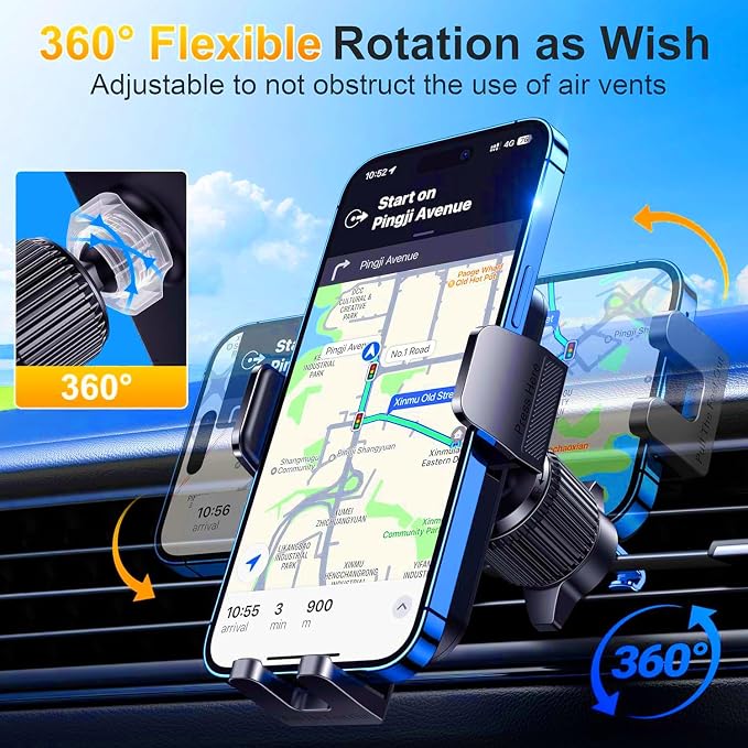 Qifutan Cell Phone Holder for Car Mount Car Vent Phone Mount, 360° Rotatable - Image 4