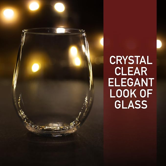 D'Eco Unbreakable Tritan Wine Glasses, 20 oz – Shatterproof, Crystal-Clear - Image 5