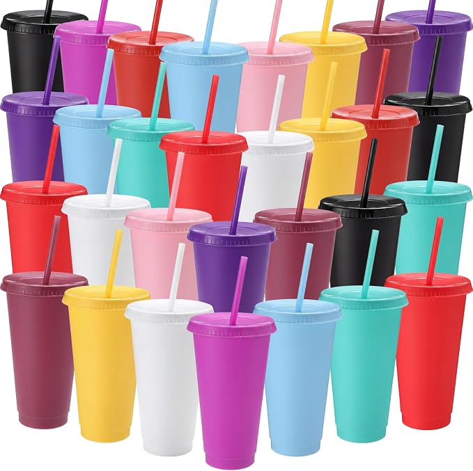 30 PCS 24oz Bulk Plastic Tumblers by DKALIO