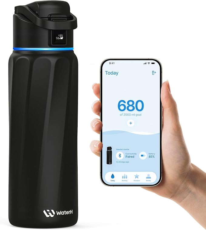 BOOST Smart Water Bottle with Reminder & Tracker, Double Wall Vacuum Insulated by WATERH