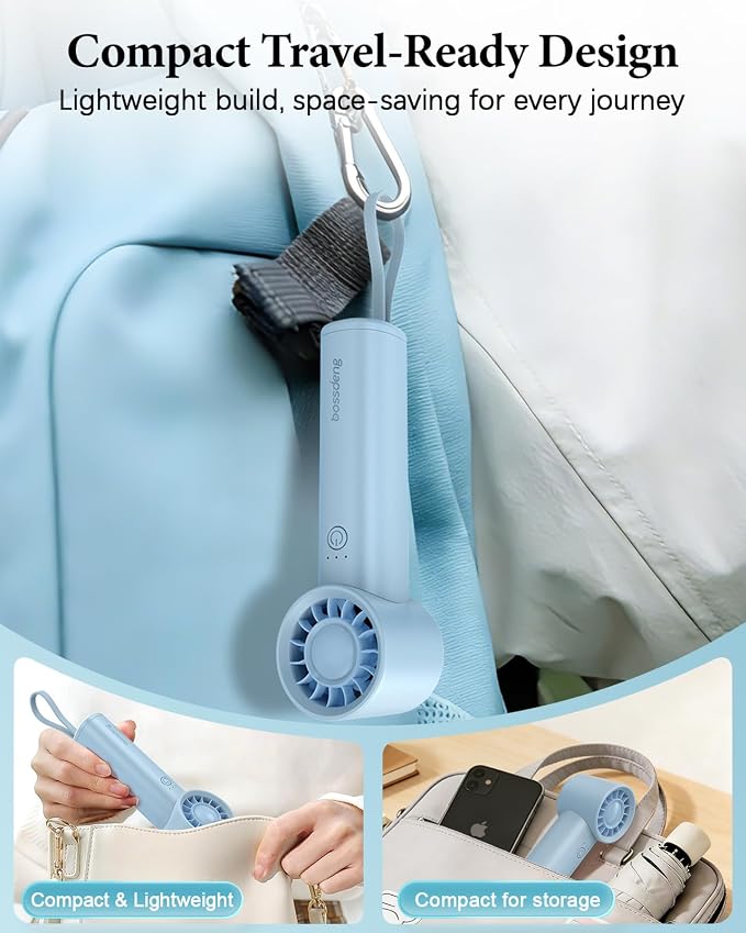 Portable Handheld Fan with Power Bank, 3 IN 1 USB Rechargeable Mini Personal - Image 6
