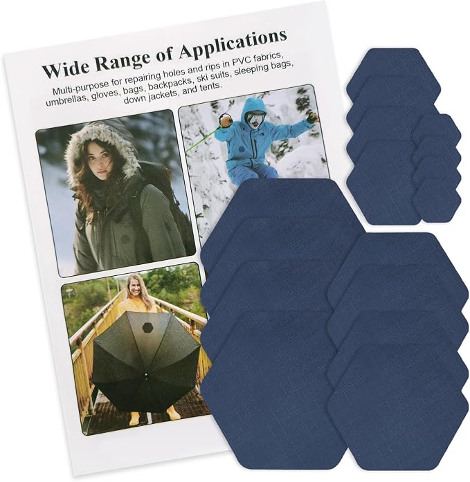 J.CARP 16PCS Nylon Repair Patches, Self Adhesive & Waterproof Patches, Nylon by JCARP