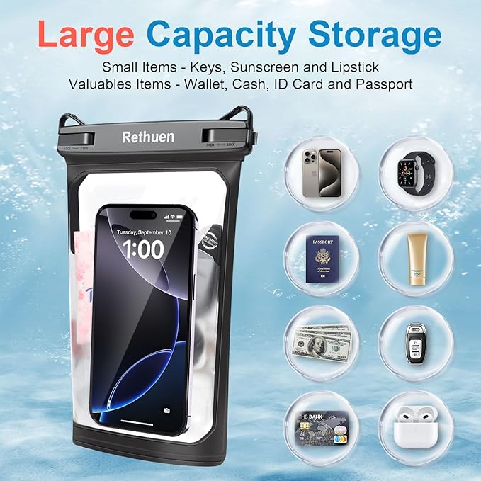 Large Floating Waterproof Phone Pouch, Float Water Proof Bag - Image 2