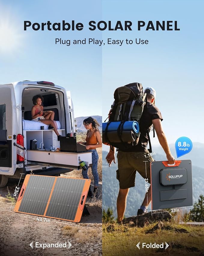 100W Portable Solar Panel for Power Station, 19.8V Foldable Solar Charger - Image 6