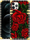 Compatible with iPhone 11 Pro Max Case, Vector Red Rose Green Leaf Luxury by Unknown