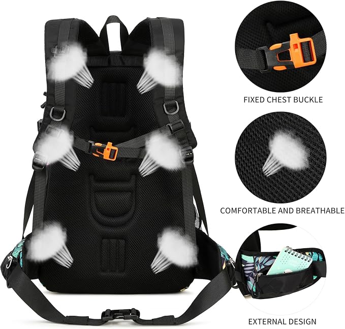 FENGDONG 40L Waterproof Lightweight Outdoor Daypack Hiking, Travel Backpack - Image 4