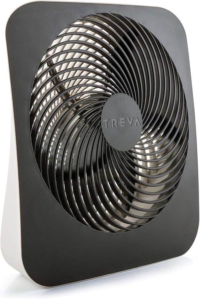 Treva 10-Inch Portable Fan, Powered by Battery and/or AC Adapter by Treva