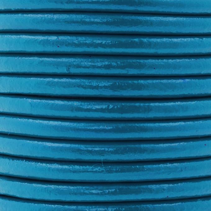 Mandala Crafts Round Genuine Teal Leather Cord - Image 3