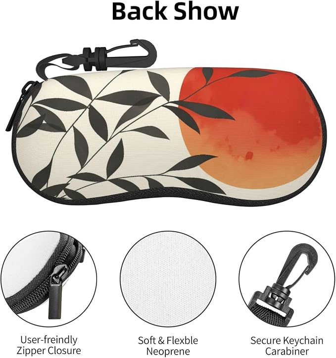 Watercolor Orca Whale Glasses Case Neoprene Portable Zipper Eyeglass Bag - Image 4