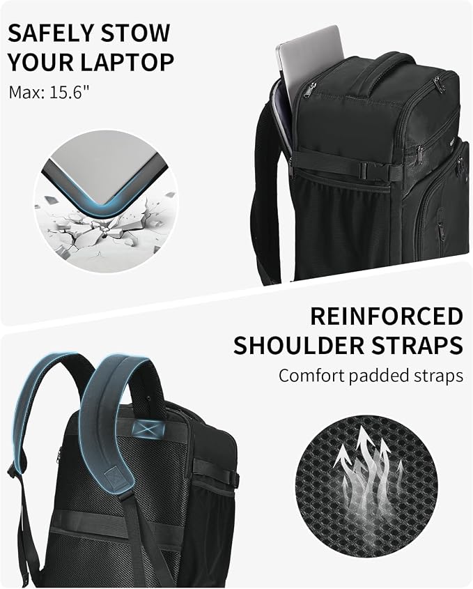 ECOHUB Travel Backpack for Men, Laptop Carry on Backpack - Image 7