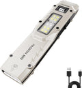 EDC Tactical Flashlight, Flat Flashlights Rechargeable, Dual-Switches LED Small by flashlight