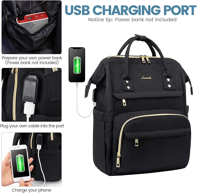 LOVEVOOK Laptop Backpack for Women 14 Inch, Teacher Nurse Work Bag Anti-Theft - Image 4