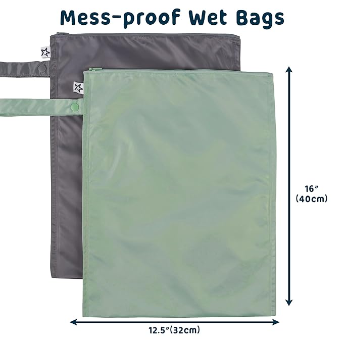 Tiny Twinkle Mess Proof Wet Bags | 2-Pack Reusable Waterproof Wet Bags - Image 4