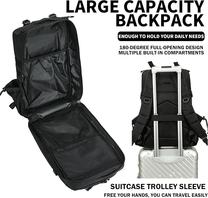 Military Tactical Backpack 45L/25L 3 Day Assault Pack Molle Daypack Hiking - Image 5