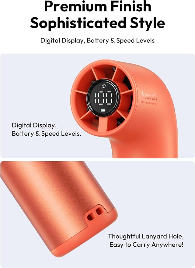 Aecooly Portable Handheld Fan, Powerful Turbo Mini Fan, 19000 RPM High Speed - Image 7