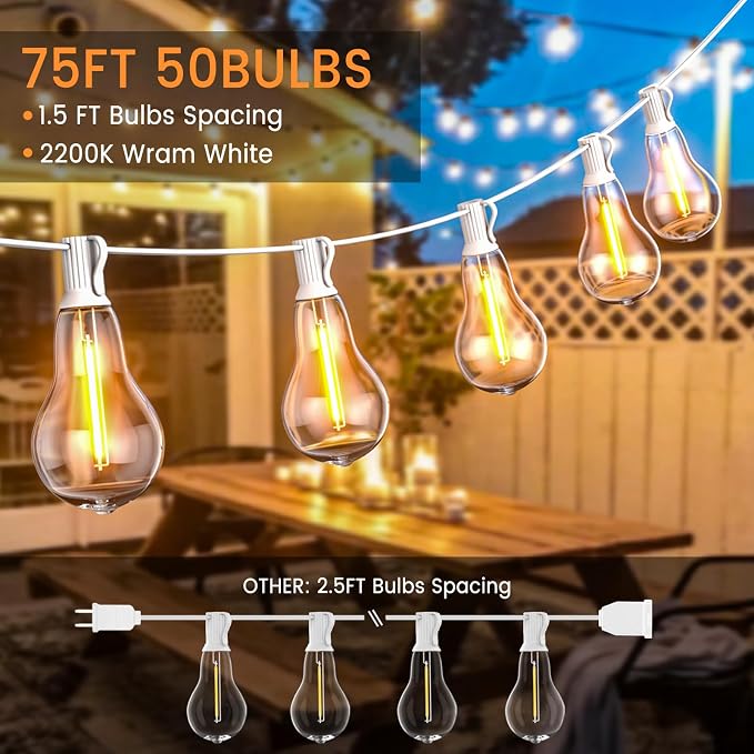 Outdoor String Lights, 75FT Patio Lights - Image 3