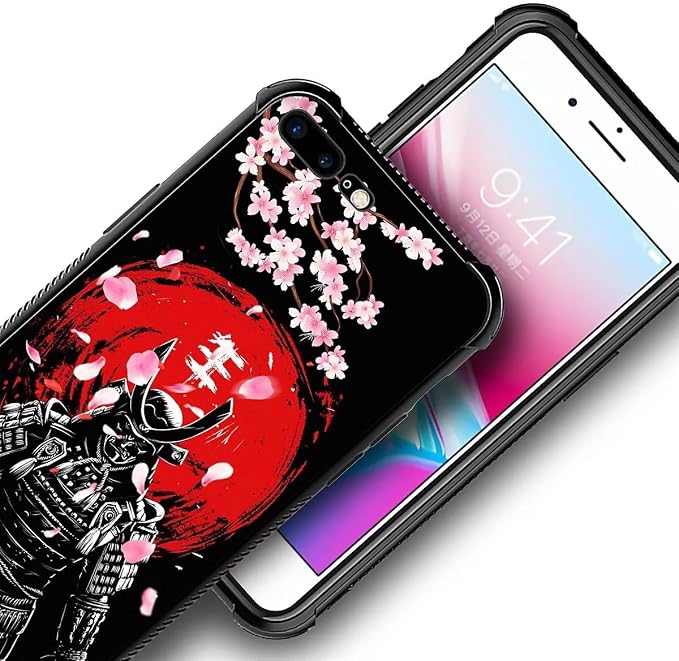 for iPhone 7/8 Case, Sakura Japanese Samurai Pattern Graphic Design Girl Boy - Image 3