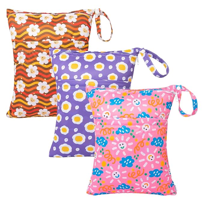 babygoal Wet Dry Bags for Baby Cloth Diapers, Washable Travel Bags, Gym Bag for by babygoal