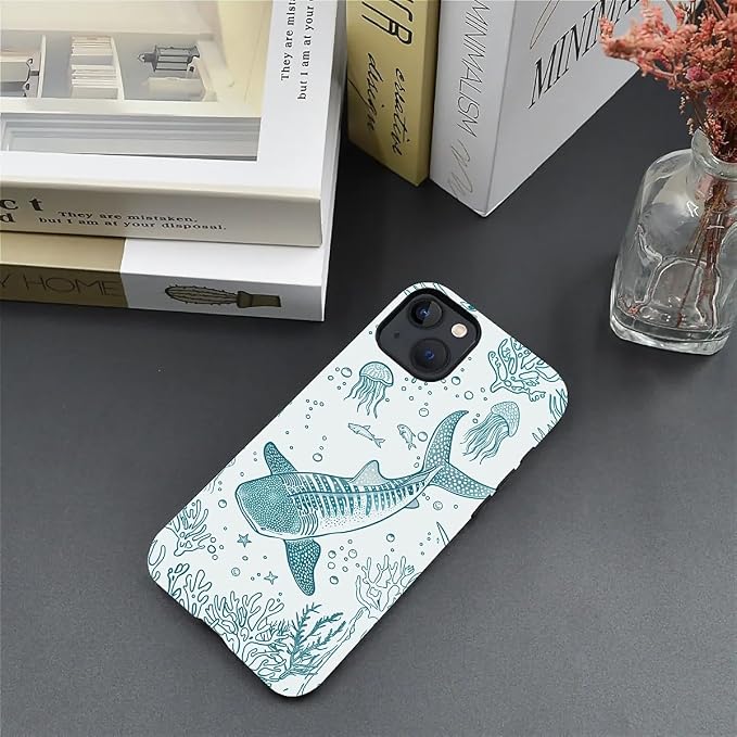 for iPhone 15 Plus Case, HH2 Ocean Whale Shark Hybrid 2 Layer Hard Shell - Image 5