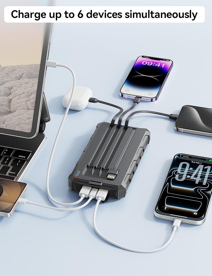 Solar-Charger-Power-Bank - 20000mah Solar Powered Battery Charger Cell Phone - Image 2