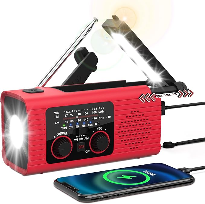 NITIGO Emergency Weather Radio, 4000mAh NOAA Weather Alert Radio Solar Charging by Nitigo